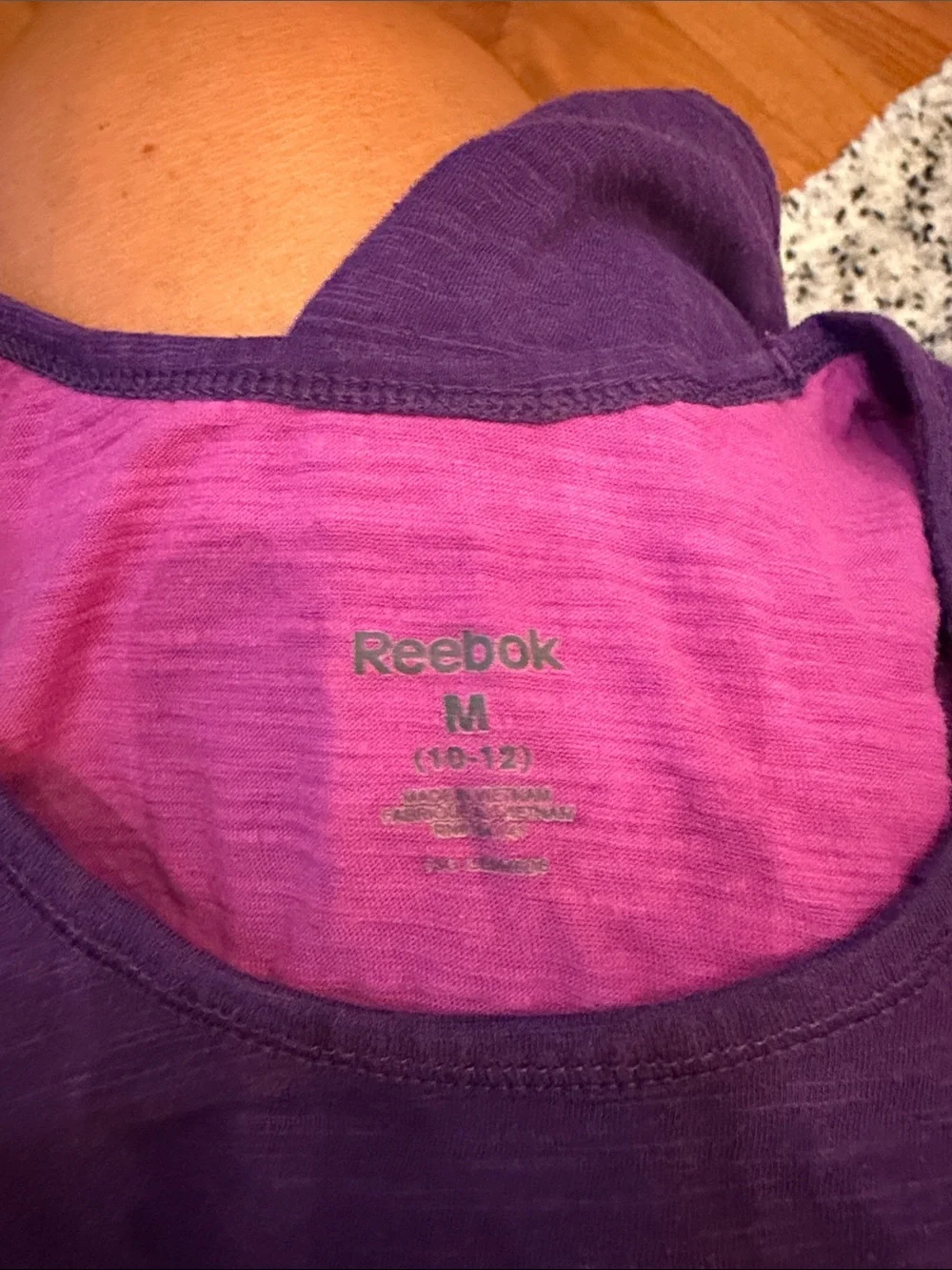Reebok Girls Purple Tank Top with Pink Trim